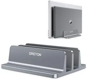 OMOTON [Updated Dock Version Vertical Laptop Stand, Double Desktop Stand Holder with Adjustable Dock (Up to 17.3 inch), Fits All MacBook/Surface/Samsung/HP/Dell/Chrome Book (Grey) OMOTON [Updated Dock Version Vertical Laptop Stand, Double Desktop Stand Holder with Adjustable Dock (Up to 17.3 inch), Fits All MacBook/Surface/Samsung/HP/Dell/Chrome Book (Grey)