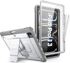 SUPCASE for iPad Pro 13 Inch Case M4 2024 7th Generation with Pencil Holder (Unicorn Beetle Pro), [Built-in Screen Protector & Stand] Full-Body Rugged Cover for iPad Pro 13 Inch M4 2024 7th Gen, White