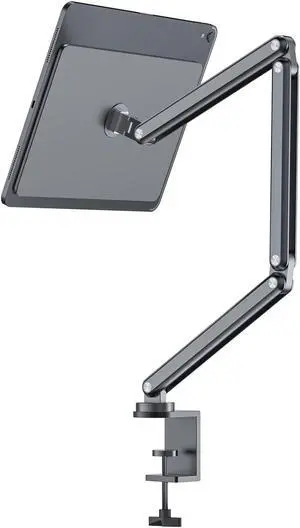 KU XIU Magnetic Arm Stand Only for iPad Pro 11" M4(2024), Foldable Premium Aluminum Alloy Tablet Mount for Working, Multi-Node Adjustable Portable iPad Holder Desktop Stand