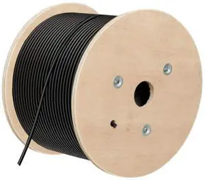 LEKVKM Cat8 Bulk Ethernet Cable 650FT Round S/FTP Outdoor&Indoor Heavy Duty High Speed Cat8 LAN Network Cable 40Gbps 2000Mhz Black