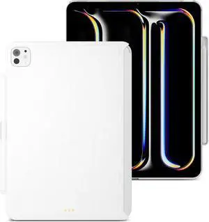 MAGEASY CoverBuddy for 2024 iPad Pro 11" - iPad Pro Case Compatible with Magic Keyboard for iPad Pro (M4), Enhanced Thickness & Heat Dissipation - White (5.0 Leather)