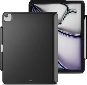 MAGEASY CoverBuddy for 2024 iPad Air 13" - iPad Air Case Compatible with Magic Keyboard for iPad Air (M2), Enhanced Thickness & Heat Dissipation - Black (Leather)