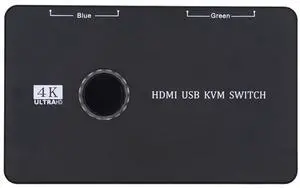 cablecc KVM USB 2.0 & HDMI 4K Switch Selector Dual PCs Sharing Monitor HDTV USB Port Keyboard Mouse Scanner Printer