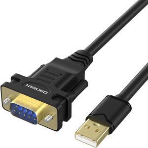 OIKWAN USB to Serial RS-232 Adapter with FT232 Chipset,USB 2.0 to Male DB9 Serial Cable for Windows 11,10, 8, 7, Vista, XP, 2000, Linux and Mac OS(6ft,50Pack)