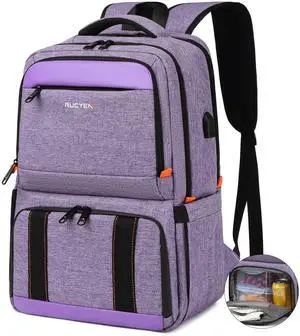 RUCYEN Lunch Backpack, Insulated Cooler Backpack Lunch Box for Women, 15.6 Inch RFID Blocking Laptop Backpack with USB Port, for Work Travel Picnics Hiking Purple RUCYEN Lunch Backpack, Insulated Cooler Backpack Lunch Box for Women, 15.6 Inch RFID Blocking Laptop Backpack with USB Port, for Work Travel Picnics Hiking Purple