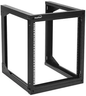 NavePoint 12U Wall Mount Server Rack - Swing Gate Open Frame for 19-Inch IT Equipment - Network Rack for AV & Server Equipment, 24" Deep, Black