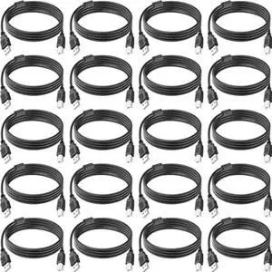 Spofit 20 Pack USB A to B Printer Cable, 8FT High-Speed Printer Cord Compatible with Hp, Canon, Brother, Samsung, Dell, Epson, Lexmark, Xerox, and More (Black)