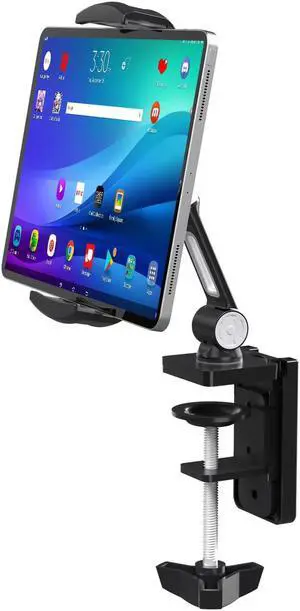 suptek Aluminum Alloy Tablet Stand for Desk, Adjustable Foldable Arm Holder Mount Compatible with iPad 10/9th, iPad 13/12.9 Pro, Portable Monitor 12.9-18.6'', YF108BV1