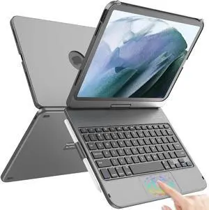 TQQ Touchpad Keyboard Case for 10th Generation(10.9", 2022), iPad 10th Generation Case with Keyboard-360deg Rotatable Protective Cover for Latest iPad 10th Gen 10.9 inch 2022 (Gray)