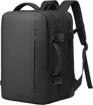 BANGE 35L Men's Expandable Laptop Backpack for 17.3Inch Laptop, Carry On Backpack Fits Under Seat Airline Approved, Personal Item Travel Bag for Men
