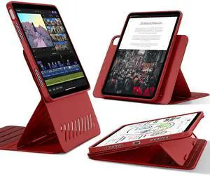 ESR for iPad Air 13 Inch Case M3/M2 (2025/2024), Removable Magnetic Cover, Adjustable Portrait/Landscape Stand with Raised Screen View, 9 Standing Angles, Shift Series, Red