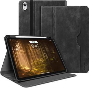 H HOLIMET Case for iPad Air 13 inch 2024 (M2) with Pencil Holder Shockproof Folio Cover, Auto Sleep/Wake, Vegan Leather (Black)