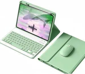 kaidisen Keyboard Case Mouse Compatible with iPad Pro 13 inch (M4) 2024 Detachable Cute Color Keyboard Case Support Pencil Charging,Mint Green