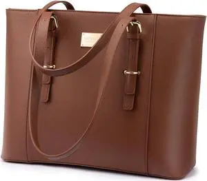 Professional Laptop Purse Tote Bag with Padded Compartment Fits Up to 15.6 Inch Computer, N°1-Coffee