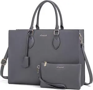 LOVEVOOK Laptop Bag for Women 15.6 Inch Laptop Tote Bag Waterproof Work Bag Computer Bag Leather Briefcase Business Office Bag Large Capacity Handbag Shoulder Bag