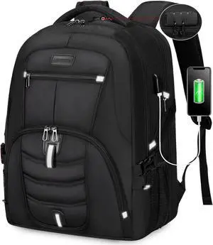 LOVEVOOK Travel Laptop Backpack Waterproof Anti Theft with Lock and USB Charging Port Large Computer Business Backpack for Men College Students (17 inch, Black)