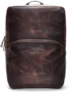 LUXEORIA Handmade Leather Backpack for Men and Women, 15.6 Inch Laptop Bag, Genuine Leather Retro Style Casual Daypack, For Colleges & Office, Travel or Hiking- Vintage Brown