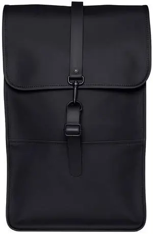 RAINS Backpack for Women and Men - Fits 15" Laptop - Water Resistant Rucksack - (Black, One Size)