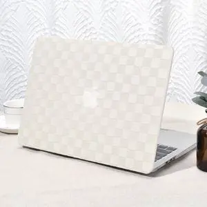 Seorsok Compatible for MacBook Pro 14 inch Case 2024-2021 M4 M3 Pro/Max A3112 A3185 A3401 A2918 A2992 M2 A2779 M1 A2442,Elegant Leather Plastic Hard Shell Case Transparent Keyboard Cover,Beige