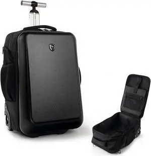 Temilla Rolling Backpack 19 Inch Travel Waterproof Backpack with Wheels,Laptop Backpack for Business and College (Black, 19 Inch)