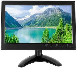 WHOLEV 10.1 inch CCTV HDMI Monitor 1280X800 IPS Color Screen Home Security Monitor with AV/VGA/BNC/HDMI Input Built-in Speaker for Raspberry Pi