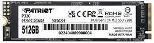 Patriot Memory P320 512GB Internal SSD - NVMe PCIe Gen 3x4 - M.2 2280 - Solid State Drive - P320P512GM28