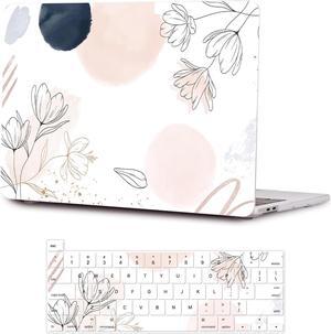 SaharaCase - Apple MacBook Pro 13" Laptops Hybrid-Flex Arts Case with Silicone KeyPad Cover - Sleek Hard Shell, Snap-On, Anti-Slip Grip (White)