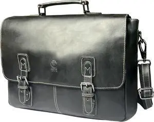 RUSTIC TOWN 16" Leather Laptop Messenger Bag for Men - Full Grain Leather Briefcase Computer Satchel Office Crossbody Bag
