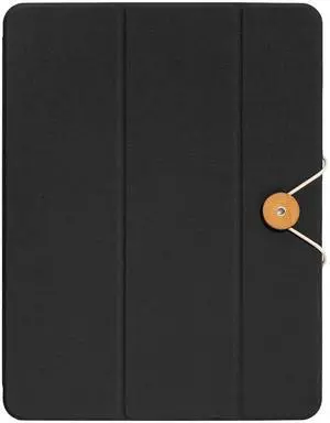 Native Union W.F.A iPad Folio  Foldable Stand and Cover Made of Recycled Materials Compatible with iPad Air 13" M2, iPad Pro 12.9" with Easy Magnetic Attachment and Button and String Design (Black)