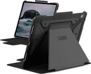 URBAN ARMOR GEAR UAG Designed for iPad Air 13" Case (1st Gen 2024, M2) A2898, A2899, A2900 Rugged Multi-Angle Viewing Folio Protective Cover with Pencil Holder & Adjustable Stand, Metropolis SE Black