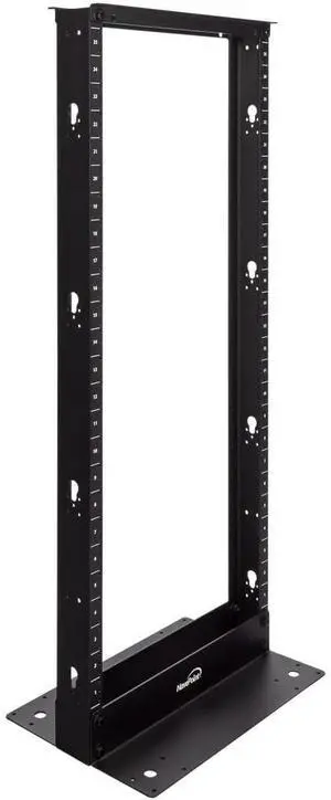 NavePoint 25U 2 Post Open Frame Server Rack for 19 Inch Equipment, AV, Networking, Data & IT Devices, 2-Post Rack 25U 661lbs Weight Capacity, Black