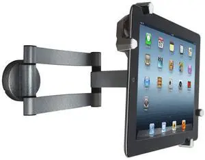 Matney Universal Tablet Wall Mount Holder - Adjustable Swivel Arm 360° Rotating Hands-Free Flexible Viewing - Fits 2.25" to 11" Tablet/Phone in Home, Kitchen Office, Bedroom