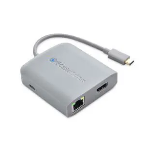 [Works with Chromebook Certified] Cable Matters USB C Hub Multiport Adapter with 4K HDMI, 2X USB 2.0, 480Mbps Ethernet, and 60W PD