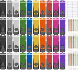 AGECASH Thumb Drive 128MB USB Flash Drive 100 Pack, Bulk USB 2.0 Flash Drives Pack of 100 Jump Drive Multipack 128MB Memory Stick with Lanyard and Label (Multicolor, 128 MB)