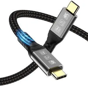 Angusplay Long USB 4 Cable for Thunderbolt 4 Cable 16.4ft 20Gbps, USB-C Monitor Cable 4K Video Output, 100W Fast Charging Compatible with Thunderbolt 3, USB 3, for MacBook, DELL XPS, Surface Pro