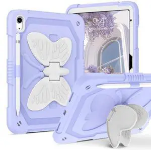 BENTOBEN for iPad 10th Generation Case, iPad 10.9 Inch 2022 Case with Pencil Holder 2 in 1 Heavy Duty Rugged Kickstand Protective Tablet Cover for iPad 10th Generation 2022, Purple Design