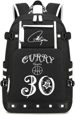 buluuoor Basketball Players 30 Students Backpacks Men And Women Laptop Backpacks Ultra-Light Travel Bag Fan Book Bag (Black1)