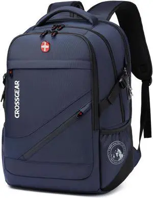 CROSSGEAR Travel Laptop Backpack for Men Women, Waterproof Anti-Theft Bookbag Airline Approved Carry on Backpacks 17 inch Casual Daypacks Large Laptop Bag with USB Best Gift for Mochilas Para Hombres