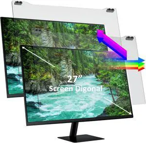GHY 2 Pack Anti Blue Light Screen Protector for 27 Inch Monitor 16:9, Desktop UV filter for Eye Strain, Hanging Type Computer Screen Blue Light Blocker 27 In for Eye Protection, Not for iMac