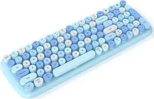 KNOWSQT Bluetooth Keyboard - Blue Colorful Multi Device Wireless Typewriter Keyboards - Round Keycaps 100 Keys Cute Keyboard for Windows, Laptop, PC, Tablet, iPad, iPhone, Chrome