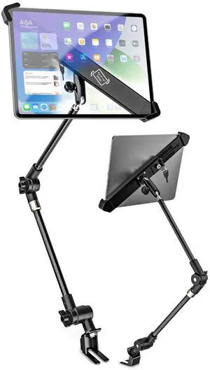 Kolasels Truck Tablet Holder - Safety Lock, Anti-Theft Seat Rail Mount for Car/Truck, Heavy Duty Floor Mount for iPad Pro 12.9, Surface Pro, Galaxy Tabs and 9-14" Devices