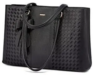 LOVEVOOK Laptop Tote Bag for Women 15.6 Inch Waterproof Leather Computer Bags for Business Office Work Briefcase,Black 2024 LOVEVOOK Laptop Tote Bag for Women 15.6 Inch Waterproof Leather Computer Bags for Business Office Work Briefcase,Black 2024