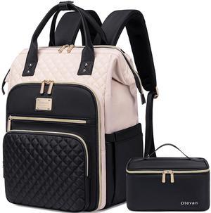 Otevan Lunch Backpack for Women, 15.6 inch Laptop Backpacks for Womens, Work Backpacks with Lunchbox,Insulated Back pack Cooler,Teacher Nurse Travel Backpack for Women