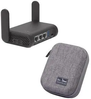 GL.iNet GL-A1300 (Slate Plus) Wireless VPN Encrypted Travel Router & Gadget Organizer Case(Grey)