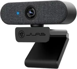 JLab Epic Cam USB HD Webcam, Black with Optional White Face Plate, Full 2k/30 FPS, 5 Megapixels, Auto-Focus, Dual Omni-Directional Microphones, Adjustable Zoom and Exposure Levels