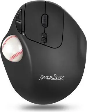 Perixx PERIMICE-717BAB Wireless Trackball Mouse - Build-in 1.34 inches Trackball - 2 DPI Switch - Unique Sports Baseball Design Edition