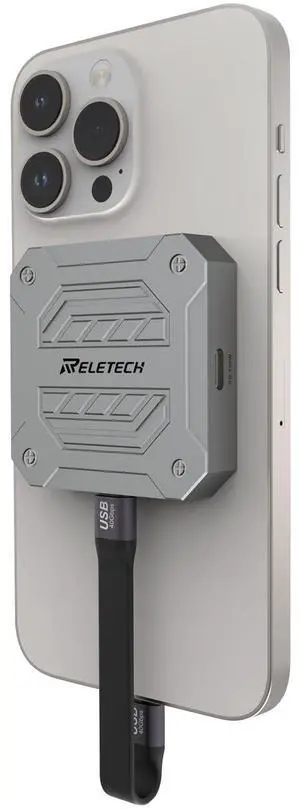 Reletech 1TB Elite9 pro Magnetic Portable SSD Up to 1000MB/s, USB 3.2 Gen 2x1 10Gbps, Supports 4K ProRes HDR, Magnetic External SSD for Smartphone, PC, Tablets, PS5, Laptop (Grey)