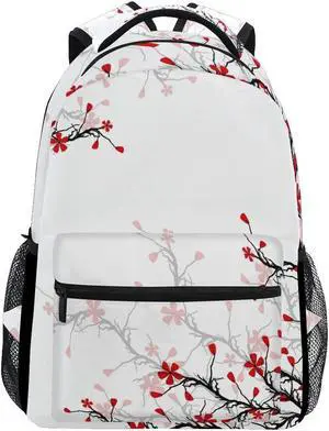 ALAZA Japanese Cherry Blossom Sakura Large Backpack for Girls Kids School Women Personalized Laptop iPad Tablet Travel School Bag with Multiple Pockets for Men Women College