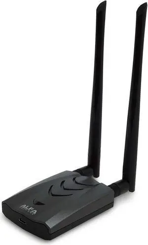 [(New Version Type-C WiFi USB)]  ALFA AWUS036ACH Long-Range Dual-Band AC1200 Wireless Wi-Fi Adapter w/2x 5dBi External Antennas - 2.4GHz 300Mbps/5GHz 867Mbps - 802.11ac & A, B, G, N