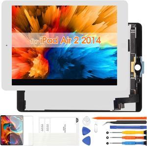 for iPad Air 2 2014 Screen Replacement for iPad Air 2nd Gen LCD Display A1566 Touch Screen Digitizer Assembly A1567 Repair Parts(White,9.7 inch)